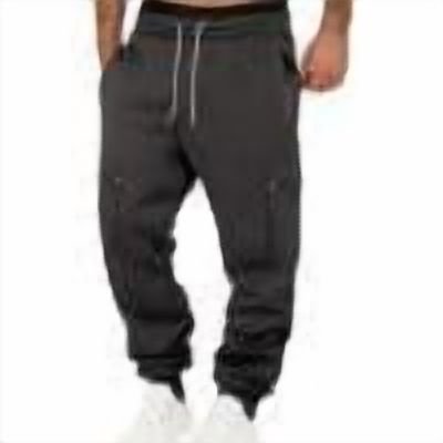Men's Cargo Sweatpants Casual Baggy Tapered Drawstring Athletic Workout Joggers Sweat Pants with Zip Pockets