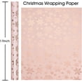 thumbnail image 4 of Christmas Wrapping Paper, Pink Stereo Hot Rose Gold Snowflake Design Gift Wrapping Paper Suitable for Christmas, Mini Roll (17 Inch X 32.8 Feet), 4 of 14