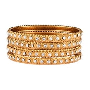Efulgenz Indian Style Bollywood Traditional Kundan Crystal Indian Bangle Bracelet Set Jewelry for Women Girls