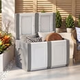 thumbnail image 2 of Gymax Deck Box Patio Container w/ Lockable Lid Weatherproof Plastic Storage Bin Gray & White, 2 of 9