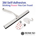 thumbnail image 5 of HOME SO Shower Squeegee with Two 3M Adhesive Holders, for Bathroom, Shower Doors, Windows and Car Glass - Stainless Steel, Chrome, 5 of 9