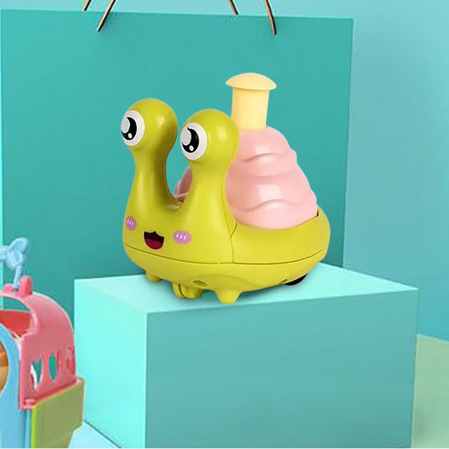Cute Cage Snail Pressing Small Toy Cart Baby Cute Pet Snail Educational Toy
