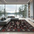 thumbnail image 2 of ODIKA 6'x9' Washable Area Rug Halloween Spooky Skull Damask Haunted Horror Eerie Gothic Border for Dining Room, Under Table, Office Décor, Non-Slip Chair-Friendly, 2 of 7