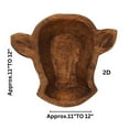 thumbnail image 5 of large cow head wooden dough bowl for decor or candles centerpiece christmas birthday gift one unique brown hand carved bowl approx. 10 to10.5 x 11 to11.5 x2., 5 of 6