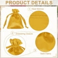 thumbnail image 3 of Uxcell 3 x 4 Inch Satin Bags with Drawstring, Gift Bags for Jewelry Candy Christmas Party 6 Pcs Gold Tone, 3 of 7