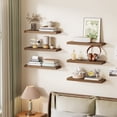 thumbnail image 4 of Fairy 15.8in Floating Shelves for Wall, Set of 6 Shelves for Bathroom, Bedroom, Kitchen Decro, Walnut, 4 of 7