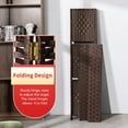 thumbnail image 2 of Room Divider 4 Panels Wood Frame Foldable Portable Separator Screen Folding Wall Dividers with Removable Storage Shelves for Home Living Room,Brown, 2 of 7