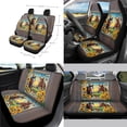 thumbnail image 2 of Renewold Horse Wood Grain Sunflower Car Seat Cover Full Set with Steering Wheel Seat Belt Pads Coasters Waste Bin Armrest Pad Cup Holders Rearview Mirror Handbrake Cover Set, 14 PCS, 2 of 7