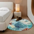 thumbnail image 3 of Round Rugs 3 Ft, Sea Turtle Coastal Non Slip Area Rugs for Kitchen Bedroom Entryway, Nautical Summer Coral Ocean Vintage Washable Carpet Runner Rug Floor Mats for Bedroom Home Decor, 3 of 9