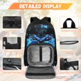 thumbnail image 3 of KUIFORTI Blue Dolphin School Bag with Lunch Bag, 4Pcs Kids Backpack Set for Girls Elementary Middle School, Fashion Bookbag with Pencil Pouch Water Bottle Sleeve Back to School Gifts for Students, 3 of 7