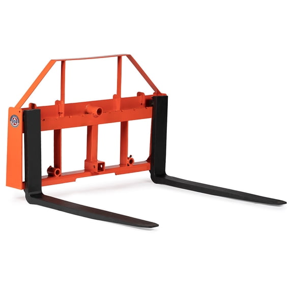 Titan Attachments UA USA Made Orange Pallet Fork Frame Attachment, 42” Fork Blades, Rated 4,000 LB
