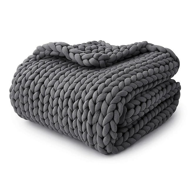 JFBUJC Couverture Pondérée Tricotée Rafraîchissante, Couverture Jetée Pondérée en Tricot Épais Faite à la Main