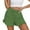 Z-Green174, variant on JIAYUE Women's Shorts Cozy Classic Solid Color Ruffle Hem Elastic Waist Drawstring Casual Fashionable Female Bottoms
