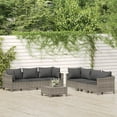 thumbnail image 1 of vidaXL Ensemble de Salon de Jardin 7 Pcs avec Coussins Gris en Rotin Poly, 1 of 5