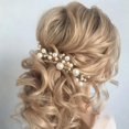 thumbnail image 6 of Bridal Faux Pearl and Crystal Headband Hair Vine for Wedding Bridesmaid Headpiece Prom Party Festival Hair Accessories for Women (Silver), 6 of 10