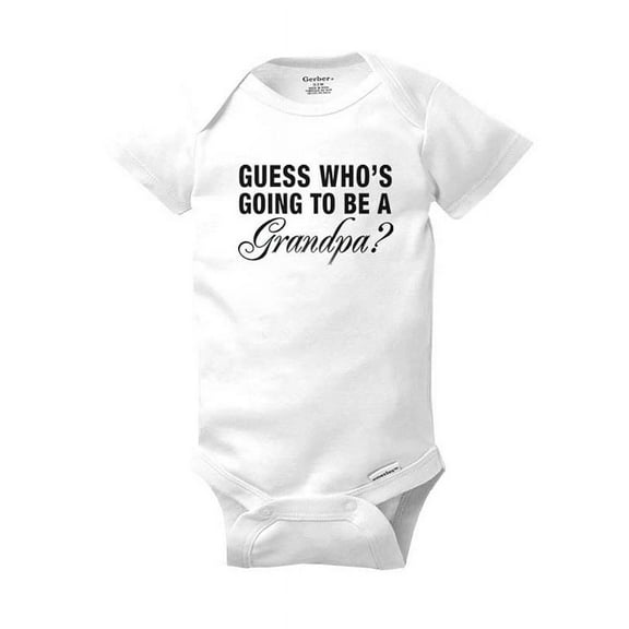 Guess Who's Going to be a Grandpa? surprise baby birth pregnancy announcement - White Newborn Size (0-3 Mos) Unisex Baby Bodysuit