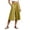 Yellow, variant on CAIVO Women Casual Cropped Wide Leg Pants Calf Length Summer Linen Blend Loose Fit Comfortable Elastic Waist Solid Color Trendy Trousers