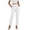 White Casual Pants, variant on Miluxas Women's High Rise Loose Straight Dressy Pants Pull on Elastic Waistband Business Casual Trousers with Pockets for Work office Commute Wear White