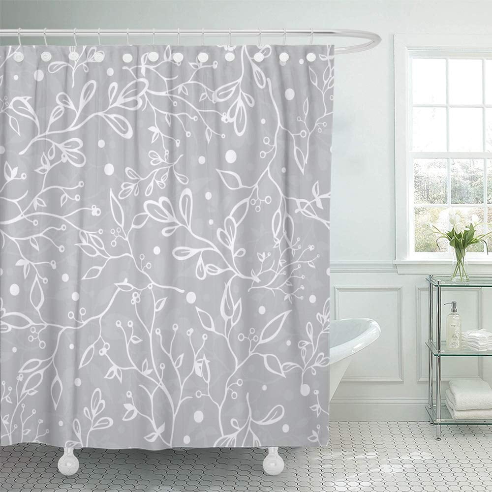 PKNMT Gray Lineart Silver Grey Tree Braches White Abstract Adorable