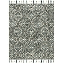 SAFAVIEH Suzani Davin Geometric Swirls Wool Area Rug, Grey/Light Blue, 8' x 10'
