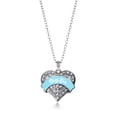thumbnail image 1 of Light Blue Big Sis Pave Heart Necklace, 1 of 3