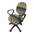thumbnail image 2 of SCRAWLGOD Set of 2 Anti-Dust Chair Covers for Office Desk Chairs Stretchy Universal Boss Chair Covers Non-Slip Scratch Resistant Chair Protector, American Tribal Sunflowers Cow Print, 2 of 7