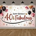 thumbnail image 3 of Glamorous Design 40th Birthday Banner Gold Accents Display Black Balloons Pink Gifts Fabulous 40 Backdrop for Adult Birthday Party 40th Celebration Birthday Photography, 3 of 9