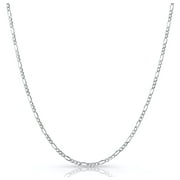 Authentic 925 Sterling Silver 3MM Figaro Link Chain Necklaces, Solid 925 Italy, Next Level Jewelry