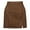 Brown, variant on Gustave Women's High Waist Bodycon Mini Pencil Skirt Ladies Fashion Split A-Line Short Skirt Faux Suede Leather - Brown, S