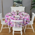 thumbnail image 2 of Fashionable Round Tablecloth 70x70in(178x178cm) – Waterproof Polyester Table Cover with Full Print Design, Wrinkle Resistant & Washable for Kitchen Dining Party Decor, 2 of 6