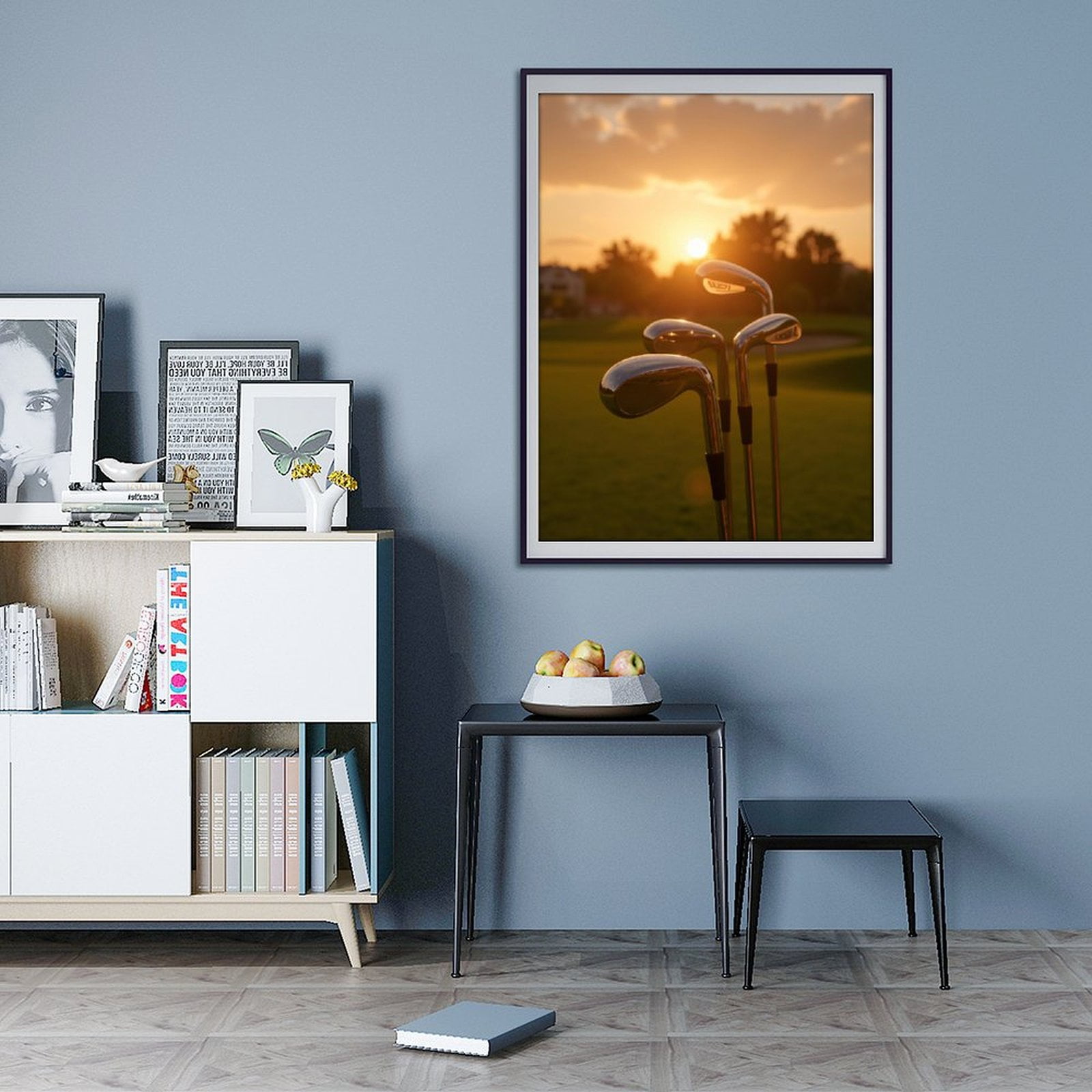 Diamond Art Kit for Adults, Golf Clubs Sunset Landscape Diamond Painting for Adults Beginners, 5D DIY Diamond Art Painting Kits, Colorful Diamond Painting Craft for Home Decor 12x16
