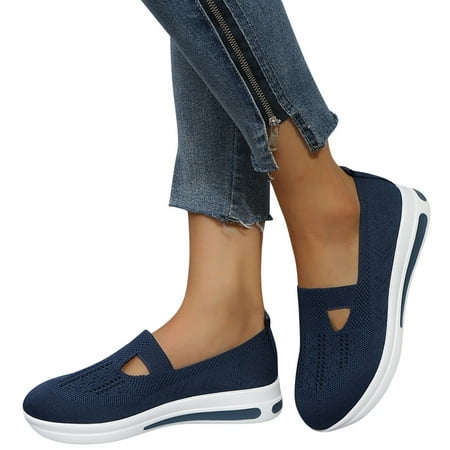 Mepaouo Mesh Walking Shoes Women Woven Orthopedic Breathable Wide Sneakers for Plantar Fasciitis