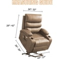 thumbnail image 3 of Stretch Jacquard Electric Lift Recliner Cover with Side Pocket (Fossil Color) - Universal Fit for Standard & Large-Size Recliners (Rear Circumference 78-88", Seat Width 24-33"), Anti-Slip,, 3 of 6