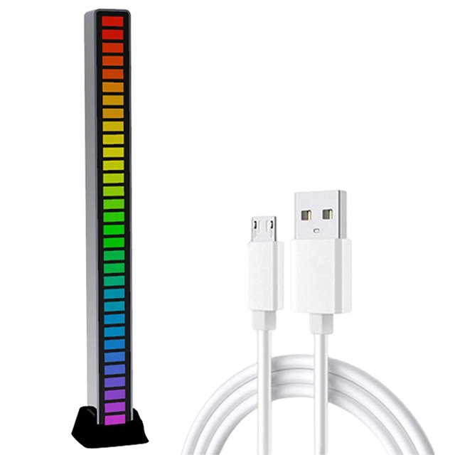 Cateissary Lámpara de de sincronización de música RGB, adorno de iluminación delicado, decoración de habitación, luz de Control de Iluminación y accesorios Blanco