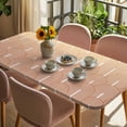 thumbnail image 3 of Orange Ombre Table Cloths for 6 Foot Rectangle Tables, Farmhouse Stripes Modern Abstract Art Patio Waterproof Elastic Fitted Tablecloths, Washable Rectangular Table Cover for Camping, 3 of 8