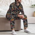 thumbnail image 7 of Sikiie Multicolored Butterflies C Mens Pajama Set, Soft Warm Long Sleeve Sleepwear, Cozy Button-Down Pjs for Men-X-Large, 7 of 7