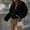 Black, variant on Women's Crop Wool Blend Lapel Collar Trench Coat, Jackets for Women, Trench Coat Women, Cardigan Sweaters for Women