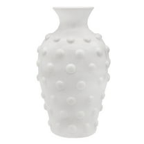 AuldHome Design Old-Fashioned White Hobnail Vase; Vintage Decor for Home, Office, Events