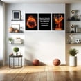 thumbnail image 4 of 3Pcs Basketball Canvas Wall Art Inspirational Sport Theme Painting Picture Wall Decor flame Basketball Motivational Quotes Poster Print Artwork for Gym Teen Boys Room Decortion 12x16in Und, 4 of 7