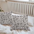 thumbnail image 4 of Farmhouse Black Waterproof Outdoor Throw Pillow Covers 16''x16'' Pack 2, Pillow Cases Throw Cushion Cover with Zipper, Vintage Flower Leaf Botanical Plant Washable Pillowcase for Poolside Sofa, 4 of 9