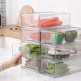 thumbnail image 4 of Cajón de almacenamiento apilable SIMPEXPE de plástico PET transparente, paquete de 2, 4 of 6