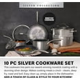 thumbnail image 4 of Granitestone Pots and Pans Set Nonstick, 10 Piece Complete Kitchen Cookware Set with Induction Cookware, Dishwasher Safe-Silver, 4 of 6