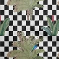 thumbnail image 1 of oneOone Rayon Black Fabric Tropical Geometrical Checkered Pattern Sewing Craft Projects Fabric Prints By Yard 56 Inch Wide, 1 of 4