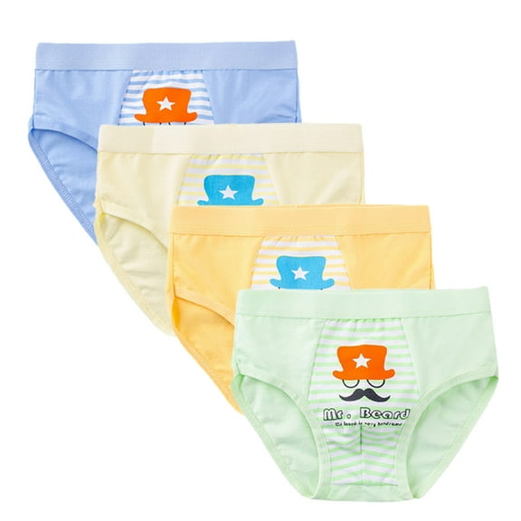 Esaierr Kids Baby Boys Soft Cotton Underwear 2-16Y Little Boys Cotton Briefs 2-16Y Teen Toddler Shark Undies Cartoon Panties(Pack of 4)