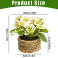 thumbnail image 3 of Small Artificial Potted Flowers in Woven Basket, Realistic Fake Plants with Green Leaves & Multicolor Blooms, Indoor Decor for Home Office Tabletop, Bathroom Shelf, Farmhouse & Boho Style, 3 of 7