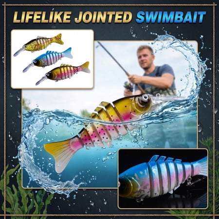 Dragon Fish Lure 7-Segment Hard Bait Swimming Action for Bass Pike Fishing 23g 12cm Plastic Lure for Freshwater Lakes Rivers Angling Tackle