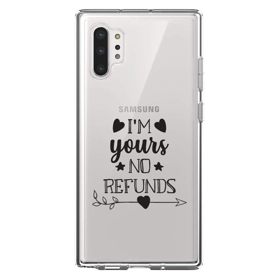 DistinctInk Clear Shockproof Hybrid Case for Galaxy Note 10 PLUS (6.8" Screen) - TPU Bumper Acrylic Back Tempered Glass Screen Protector - I'm Yours - No Refunds