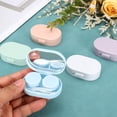 thumbnail image 4 of 2 Pack Mini Contact Storage Box, Plastic Lens Box Portable Contact Case with Built in Mirror and Tweezer and Applicator Tool for Travel Outdoor Activities Home Daily Use, White, 4 of 7