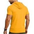 thumbnail image 4 of Pullover de Manga Corta para Hombres Casual Sólido de Moda con Capucha de Bolsillo Deportivo Camiseta Superior, 4 of 7