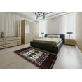 thumbnail image 4 of Ahgly Company Indoor Square Mid-Century Modern Chocolate Brown Oriental Area Rugs, 7' Square, 4 of 6